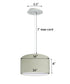 16" W 2 Light Pendant Textured Oatmeal Shade with Diffuser, White Cord