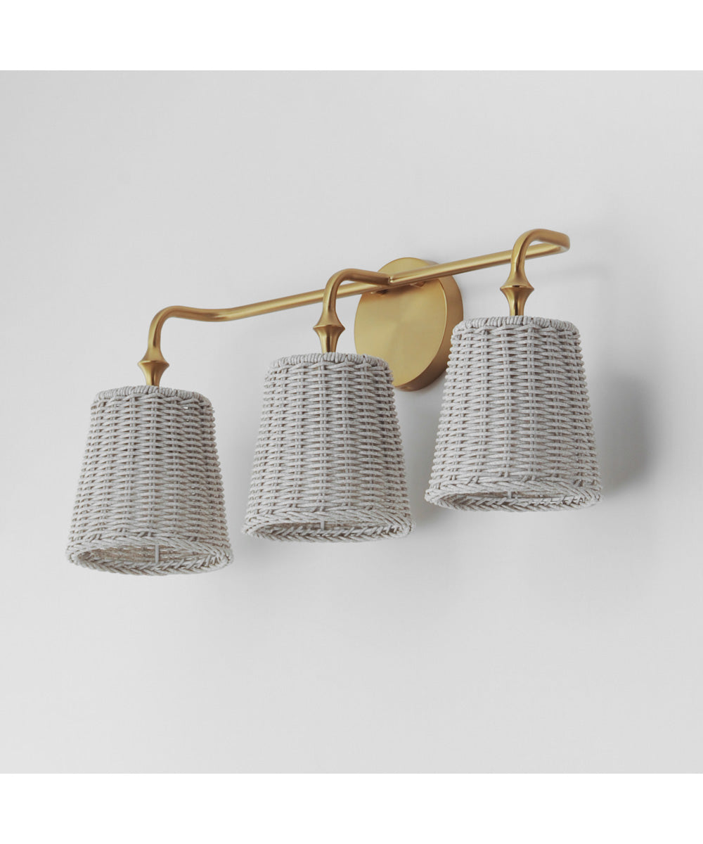 Baja 3-Light Bath Vanity Natural Aged Brass