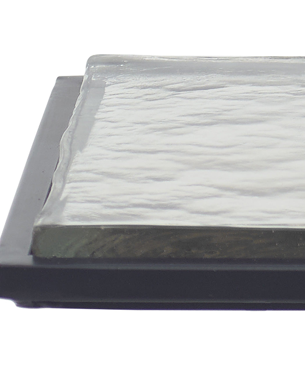 Accent Table in Black with Thick Glass Top