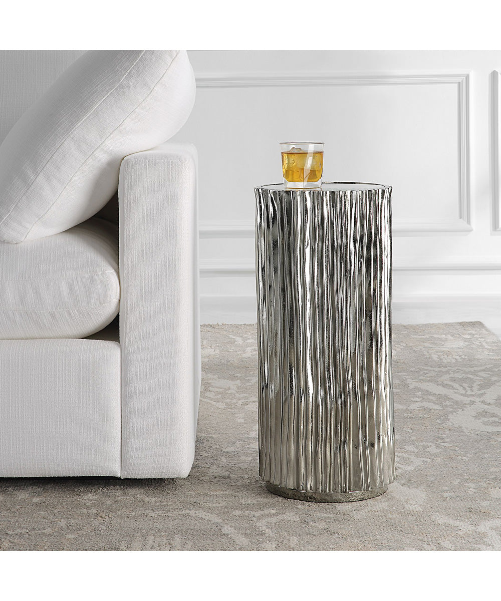 Echo Modern Nickel Drink Table