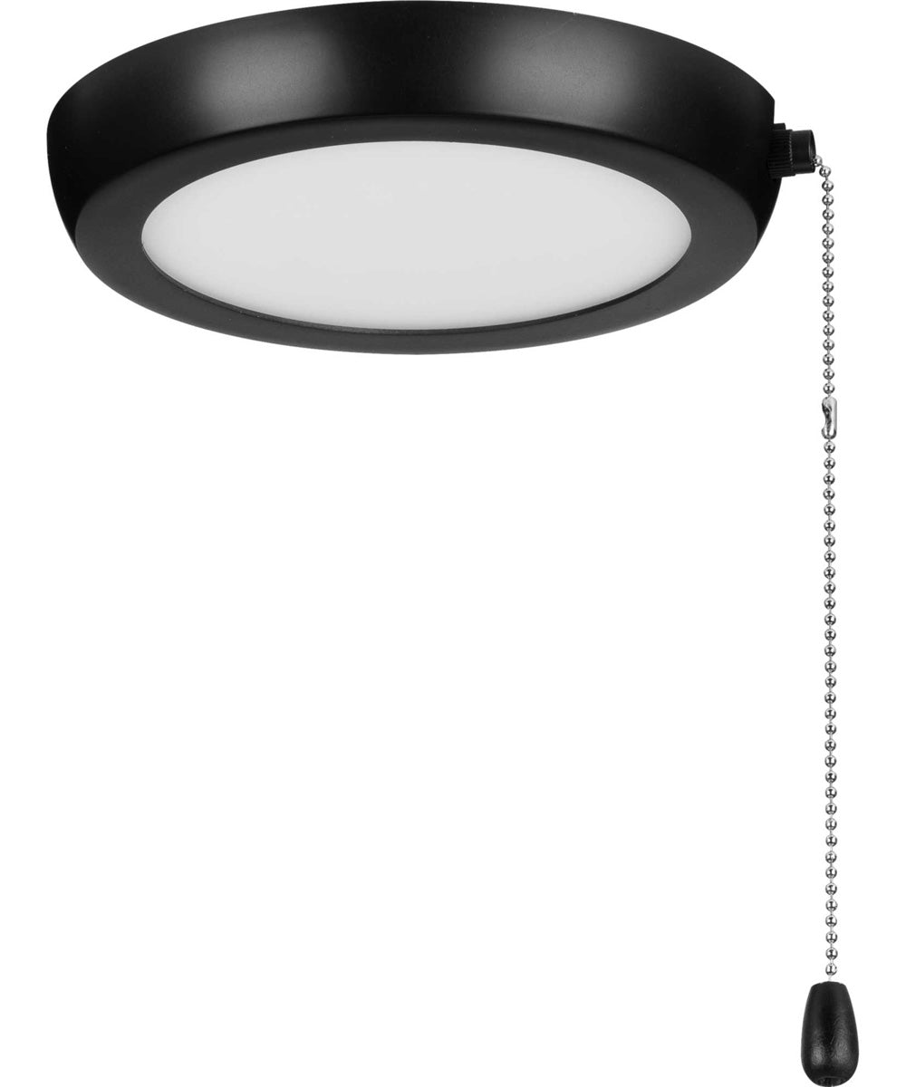 AirPro 7" 1-Light Edgelit Transitional Ceiling Fan Light Kit Opal Shade Matte Black