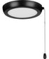 AirPro 7" 1-Light Edgelit Transitional Ceiling Fan Light Kit Opal Shade Matte Black