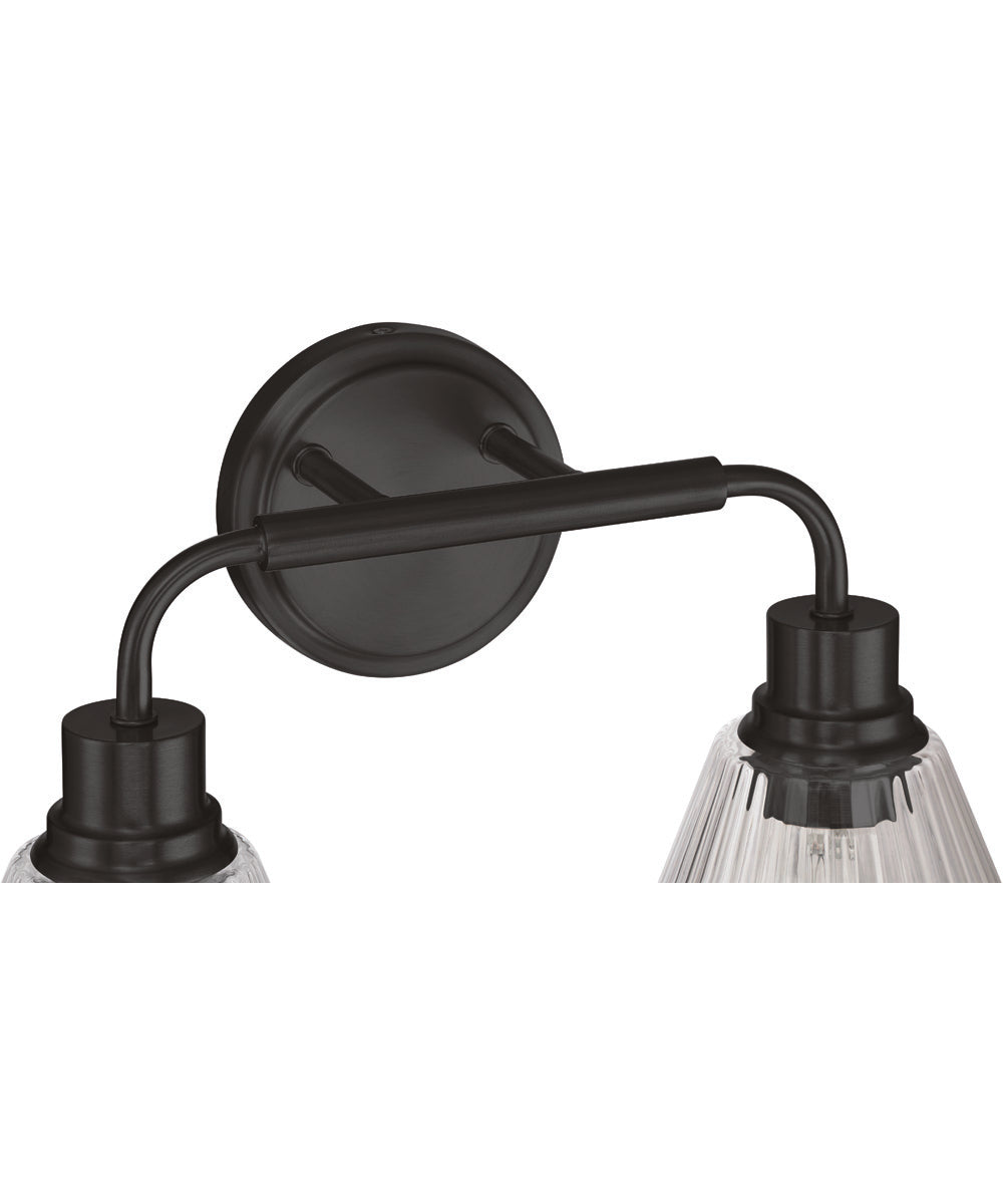 Pleated 2-Light Lighting Flat Black