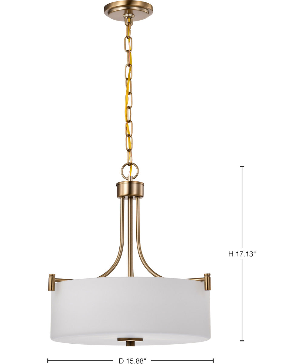 Liam 3-Light Pendant Burnished Brass
