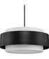 Silva 3-Light White Linen Shade Pendant Matte Black