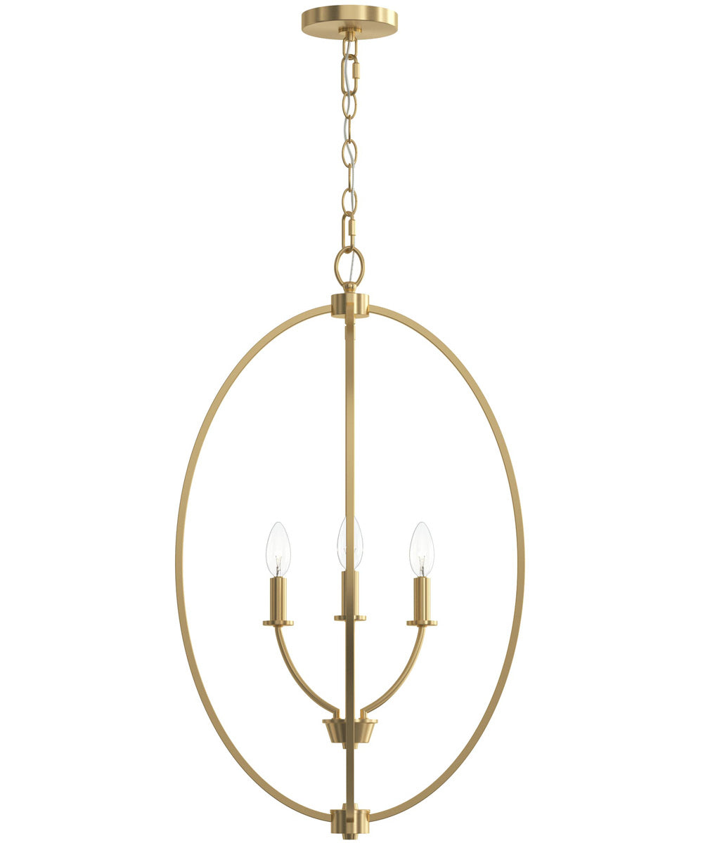 Jheni 3-Light Foyer Pendant Brushed Gold