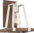 10"W Outrigger 1-Light Vanity & Wall Brushed Nickel / Nutmeg Wood