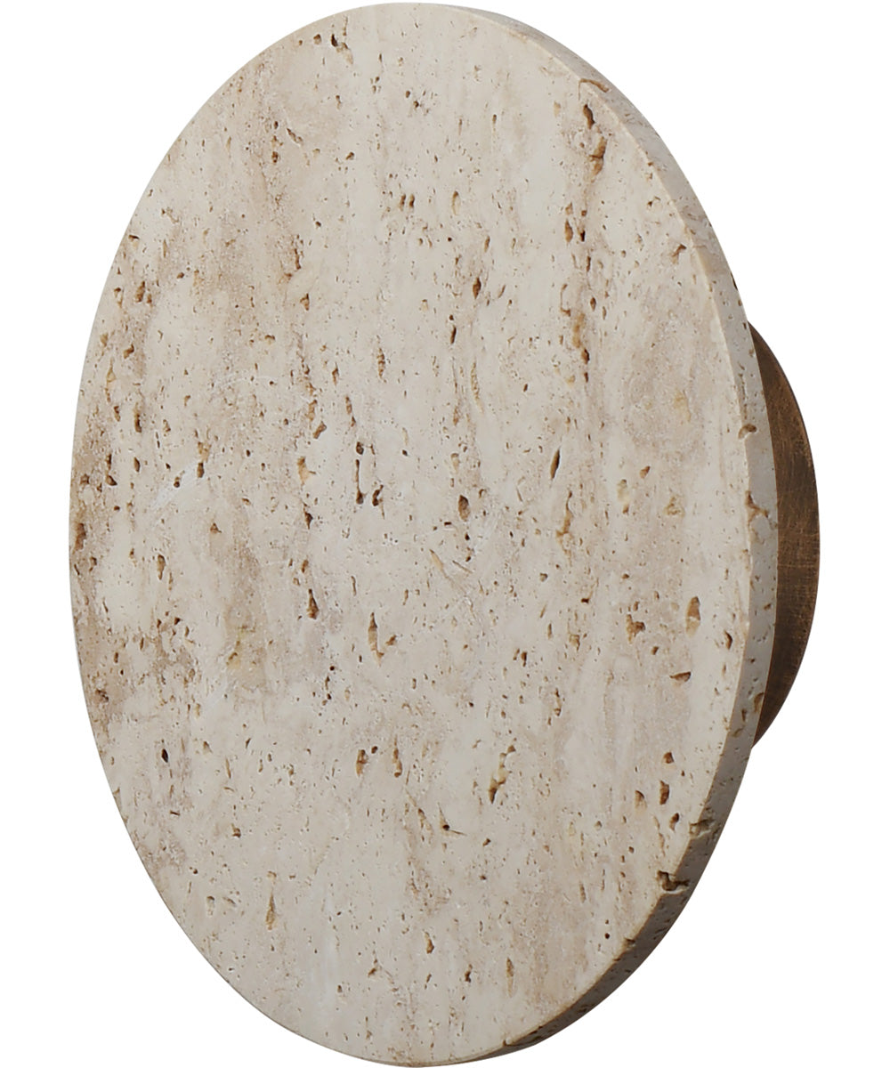 Discus 10 inch LED Outdoor Wall Sconce Travertine / Antique Bronze