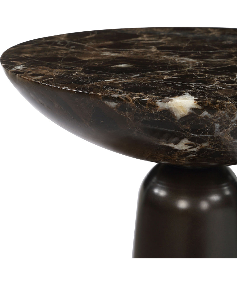 Hastings Brown Marble Accent Table
