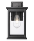 11"H Bowton II Outdoor Wall Light - Motion Sensor Dusk to Dawn Matte Black Finish with Glass Shade by Millennium Lighting