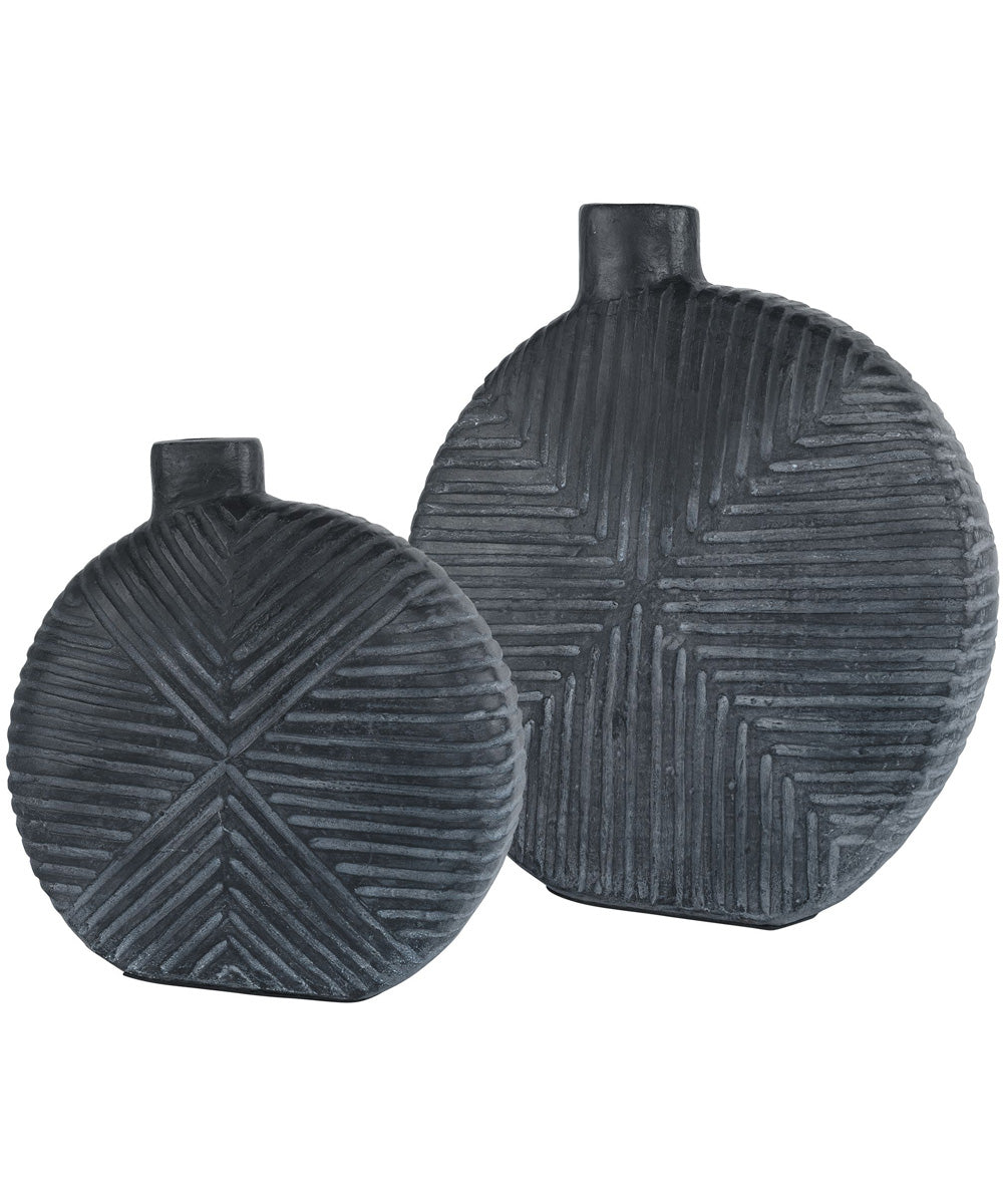 Viewpoint Aged Black Vases, Set of 2