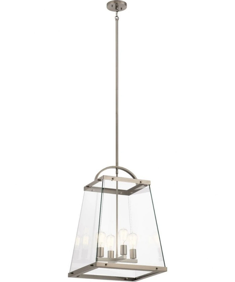 Darton 18"W 4-Light Classic Pewter Large Foyer Pendant with Clear Glass by Kichler