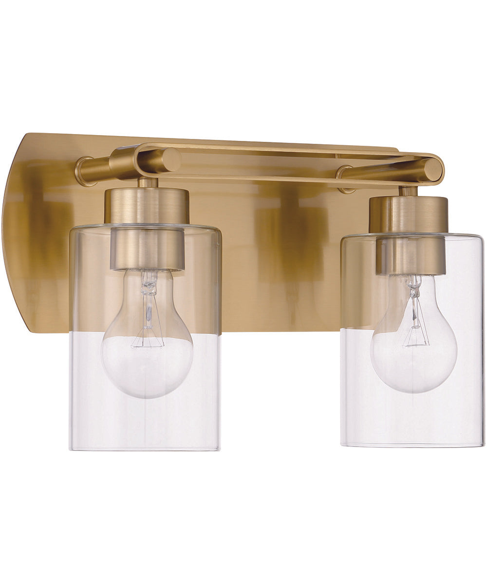 Hendrix 2-Light Lighting Satin Brass