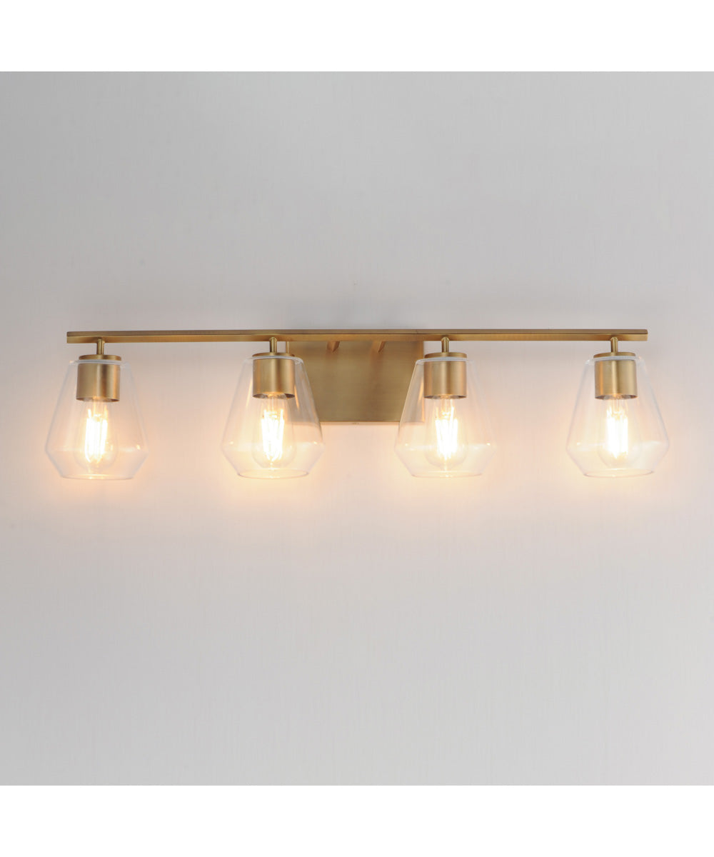 Geode 4-Light Bath Vanity Natural Aged Brass