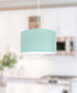 14" W 2 Light Pendant Island Paradise Blue Shade with Diffuser, White Cord