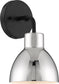 6"W Sloan 1-Light Vanity & Wall Matte Black / Polished Nickel