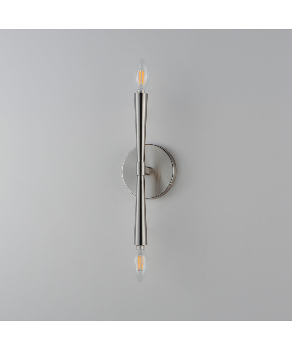 Rome 2-Light Wall Sconce Satin Nickel