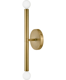 Millie 2-Light Medium Two Light Tall Sconce in Lacquered Brass