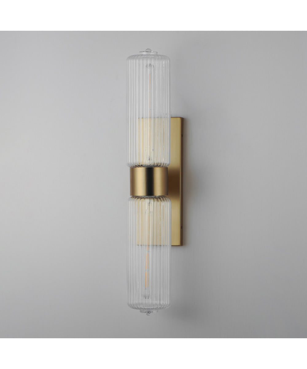 Kasbah 2-Light Wall Sconce Satin Brass