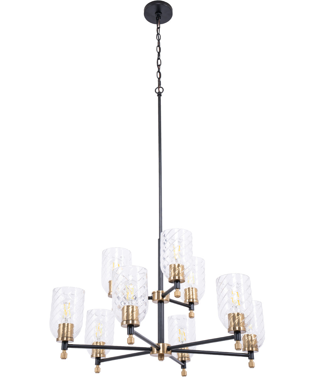 Council 9-Light Lighting Flat Black/Satin Brass
