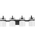 Fessler 4-Light Opal Glass Farmhouse Bath Light Matte Black