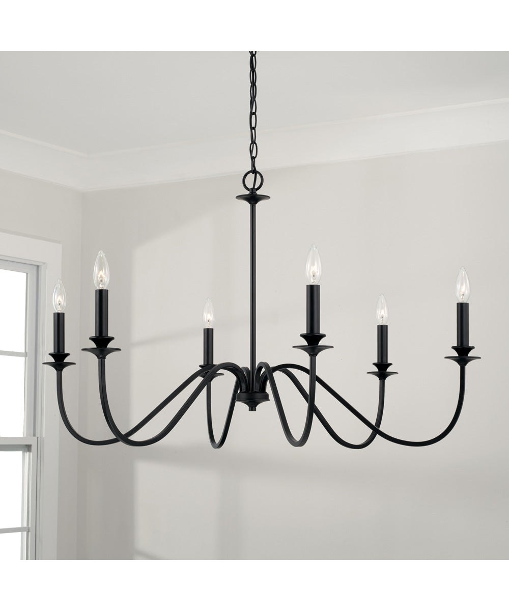 Weston 6-Light Chandelier Matte Black