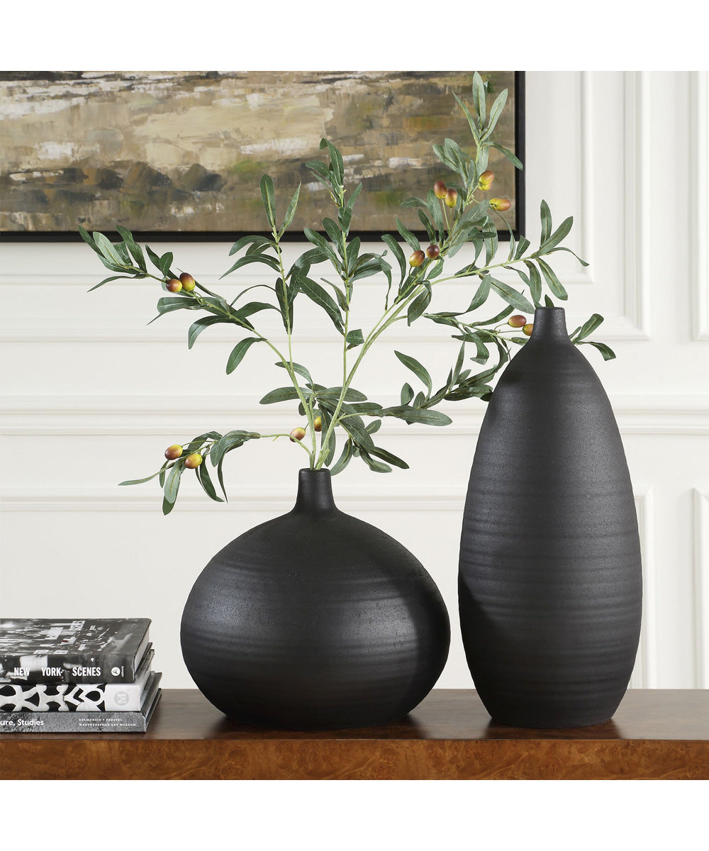 Bower Black Vases Set of 2
