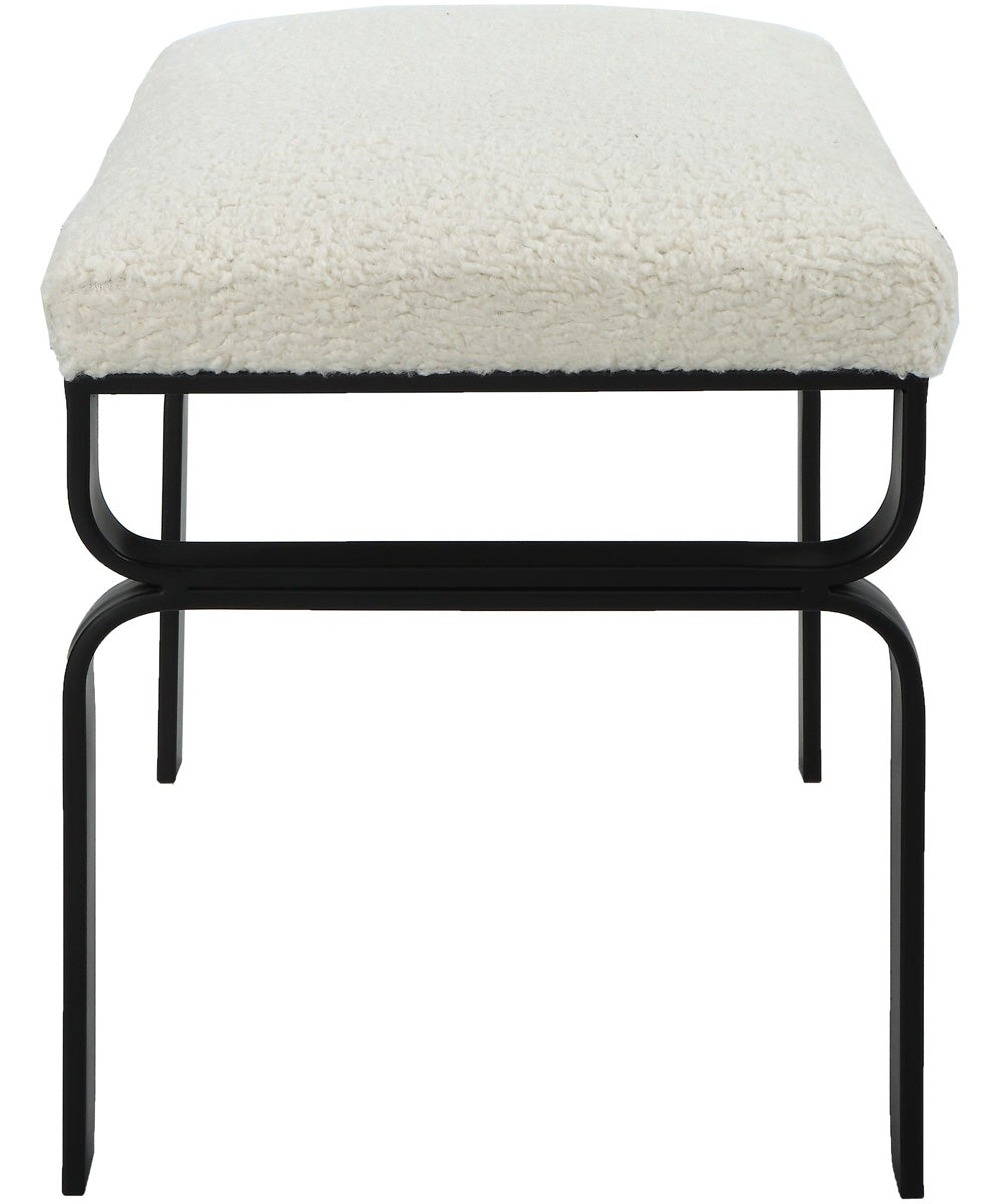 Diverge White Shearling Small Bench