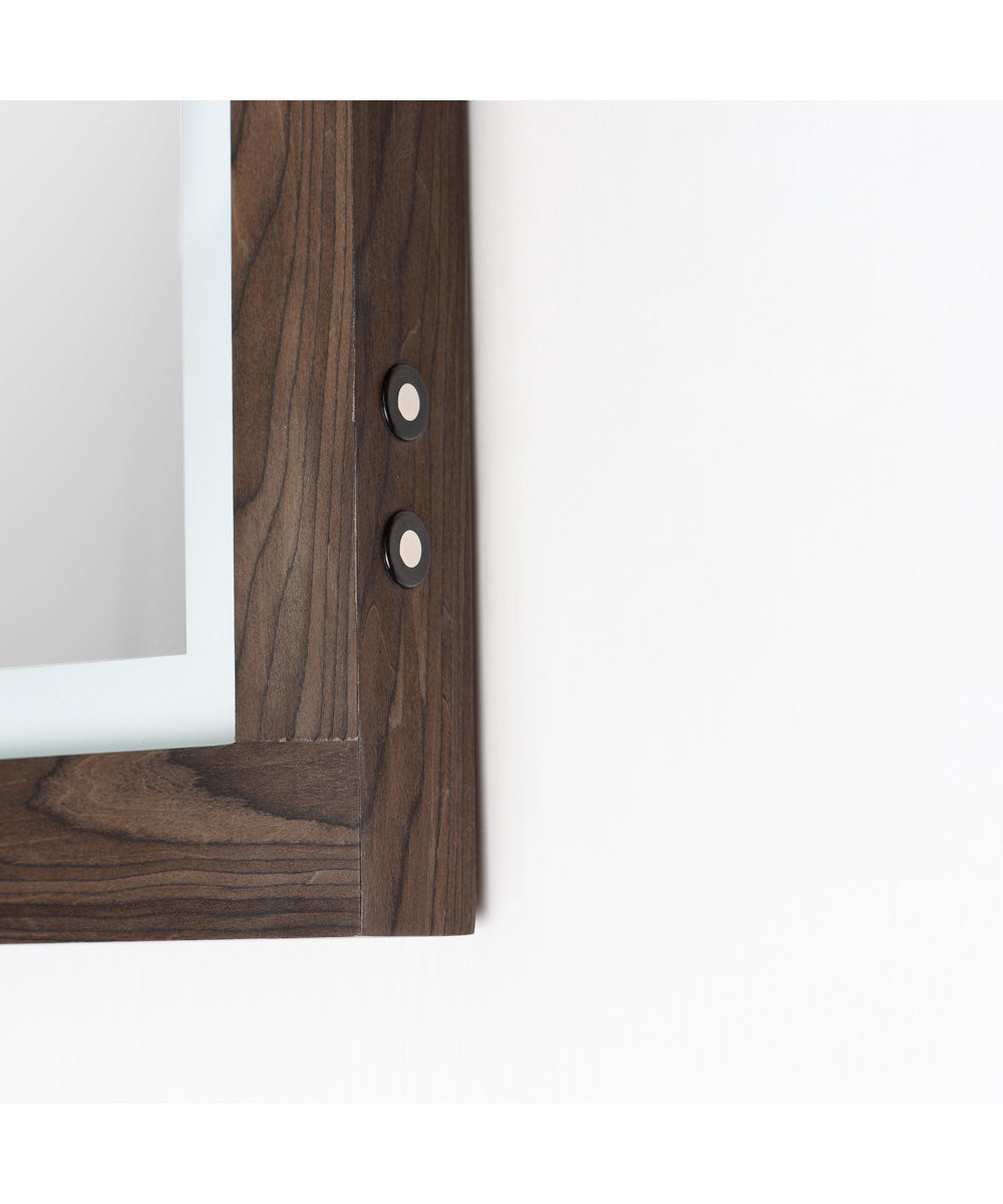 Sawyer 24 inchx32 inch Walnut Framed LED Mirror Walnut