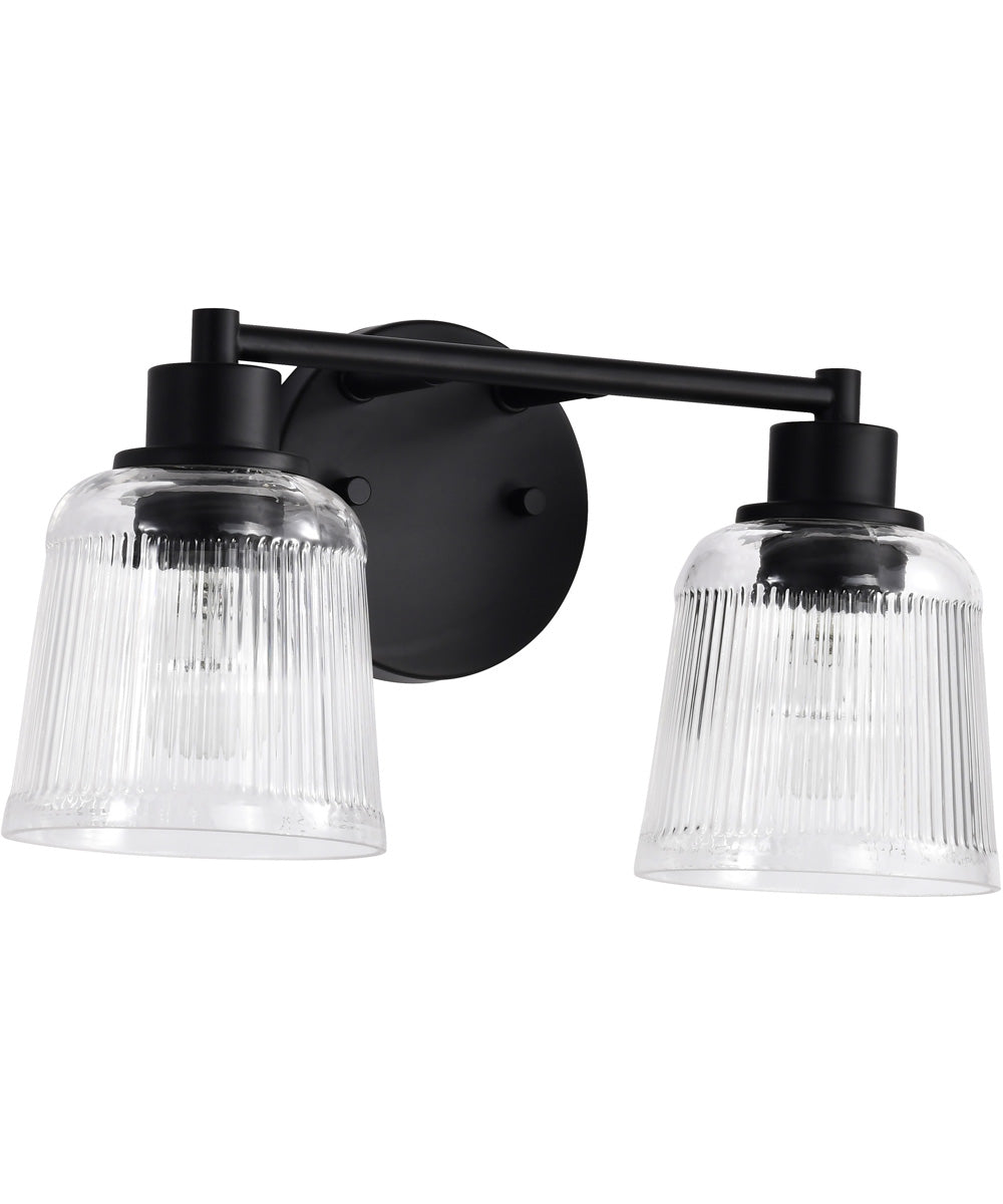 Grayson 2-Light Vanity & Wall Matte Black