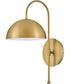 Lou 1-Light Medium Single Light Sconce in Lacquered Brass