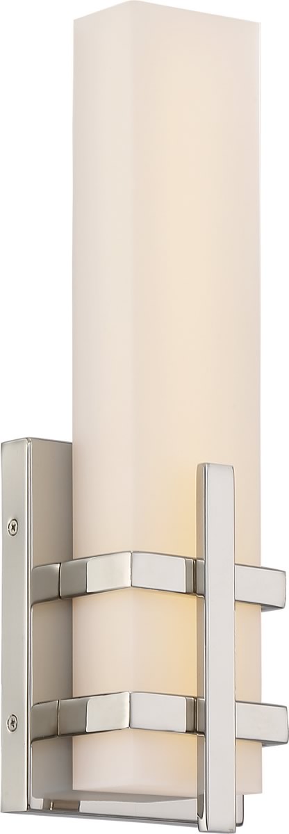4"W Grill 1-Light LED Vanity & Wall Polished Nickel