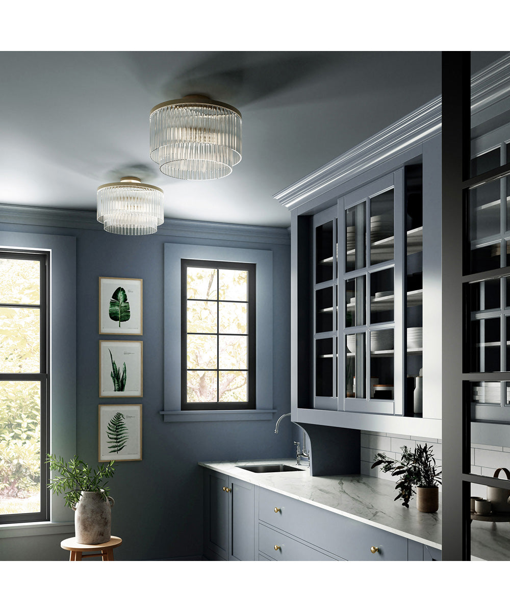 Vaughn 3-Light Pendant Aged Brass