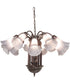 24" Wide Gray Tiffany Pond Lily 12 Light Chandelier