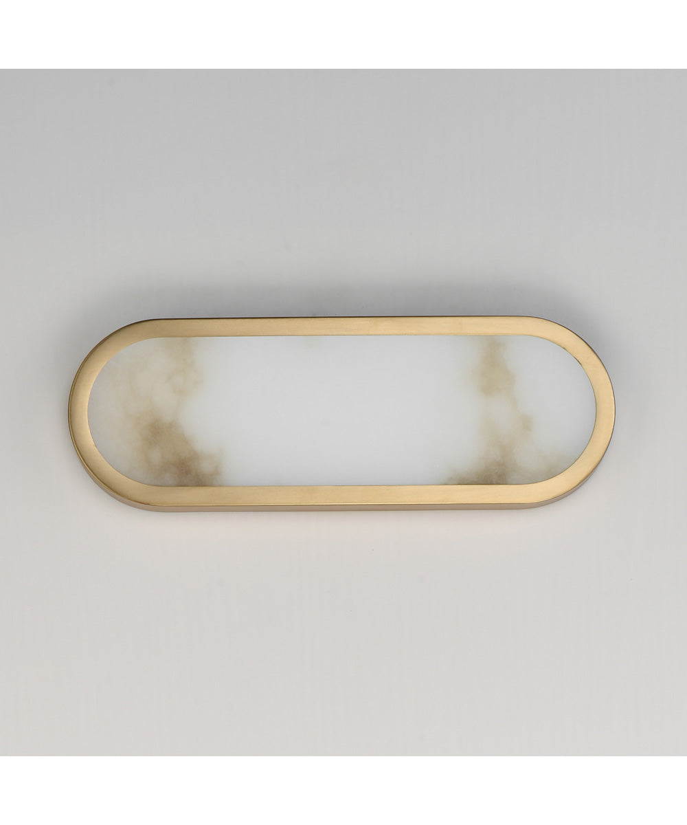 Plinth 15 inch LED Alabaster Wall Sconce Natural Aged Brass