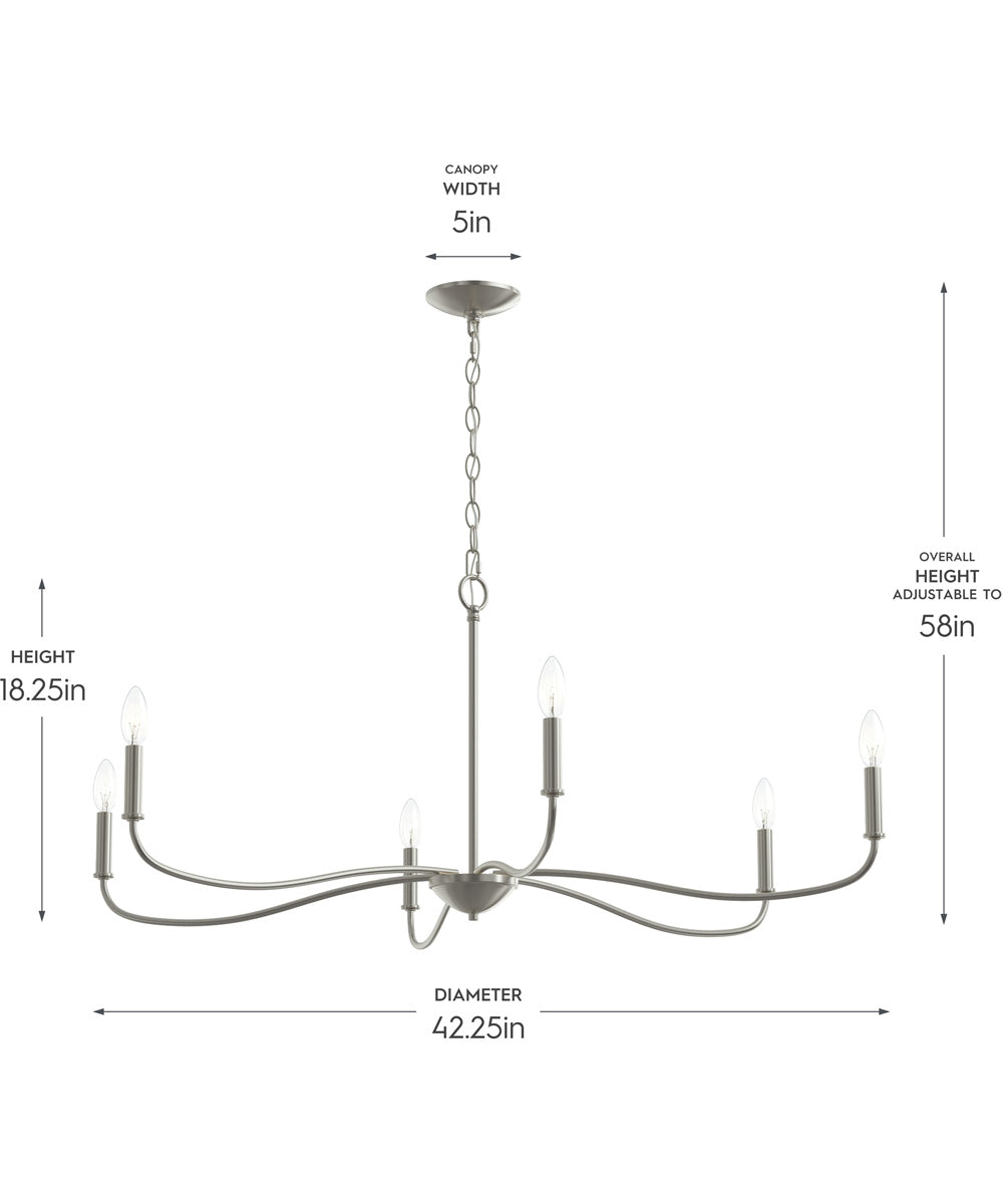 Ilia 6-Light Extra Large Chandelier Brushed Nickel
