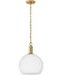 Rivi 1-Light Medium Pendant in Lacquered Brass