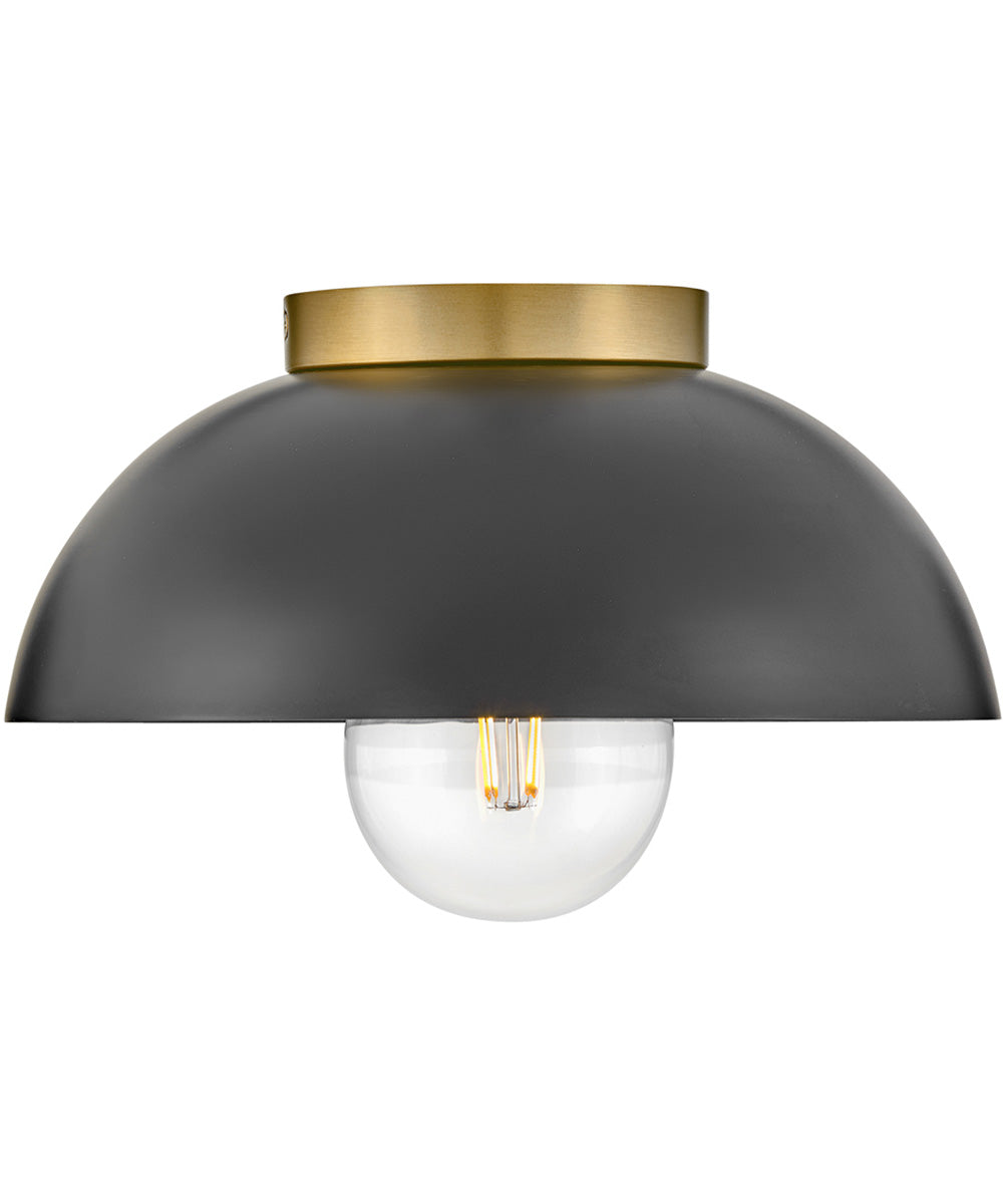 Stu 1-Light Small Flush Mount in Black