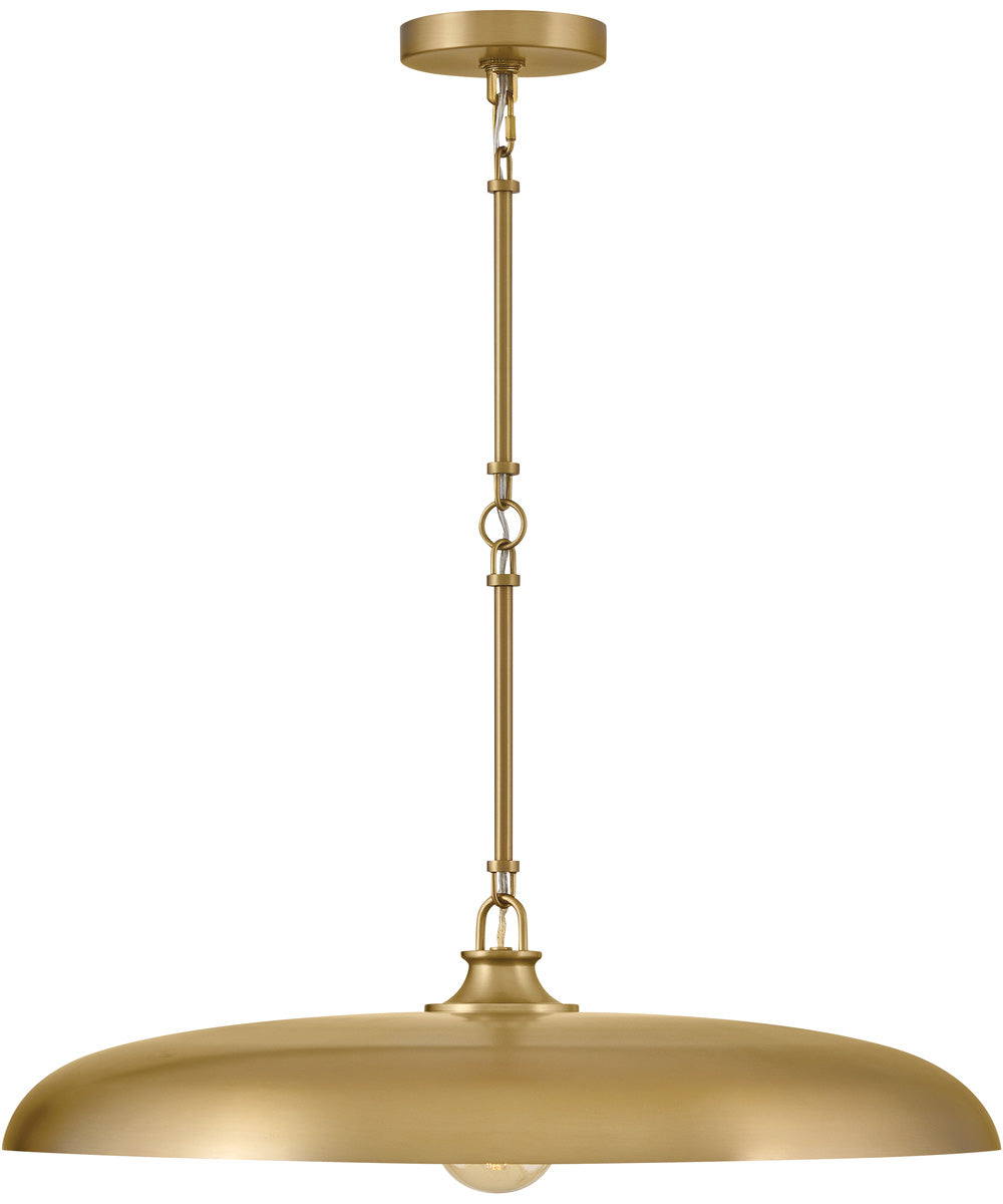 Sadie 1-Light Medium Dome Chandelier in Lacquered Brass