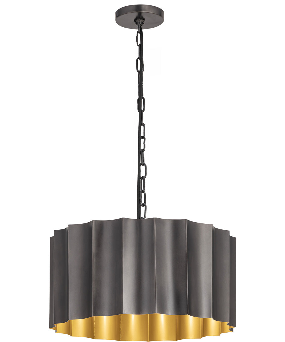Allegra Large 1-Light Pendant Gunmetal / Gold