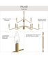 Pilar Two-Tier 9-Light Chandelier Brushed Gold