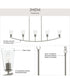 Jheni 5-Light Linear Chandelier with Clear Glass Shades Brushed Nickel