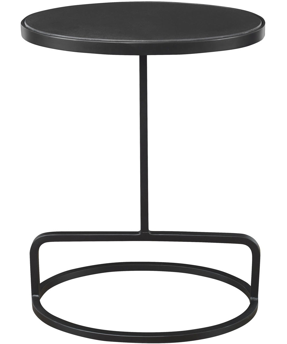 Jessenia Black Marble Accent Table