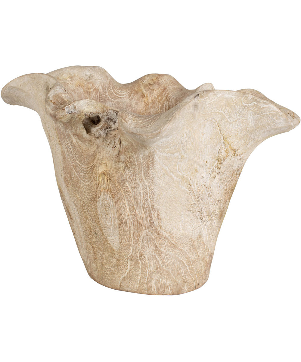 Teak Flow White Wash Outdoor Bowl