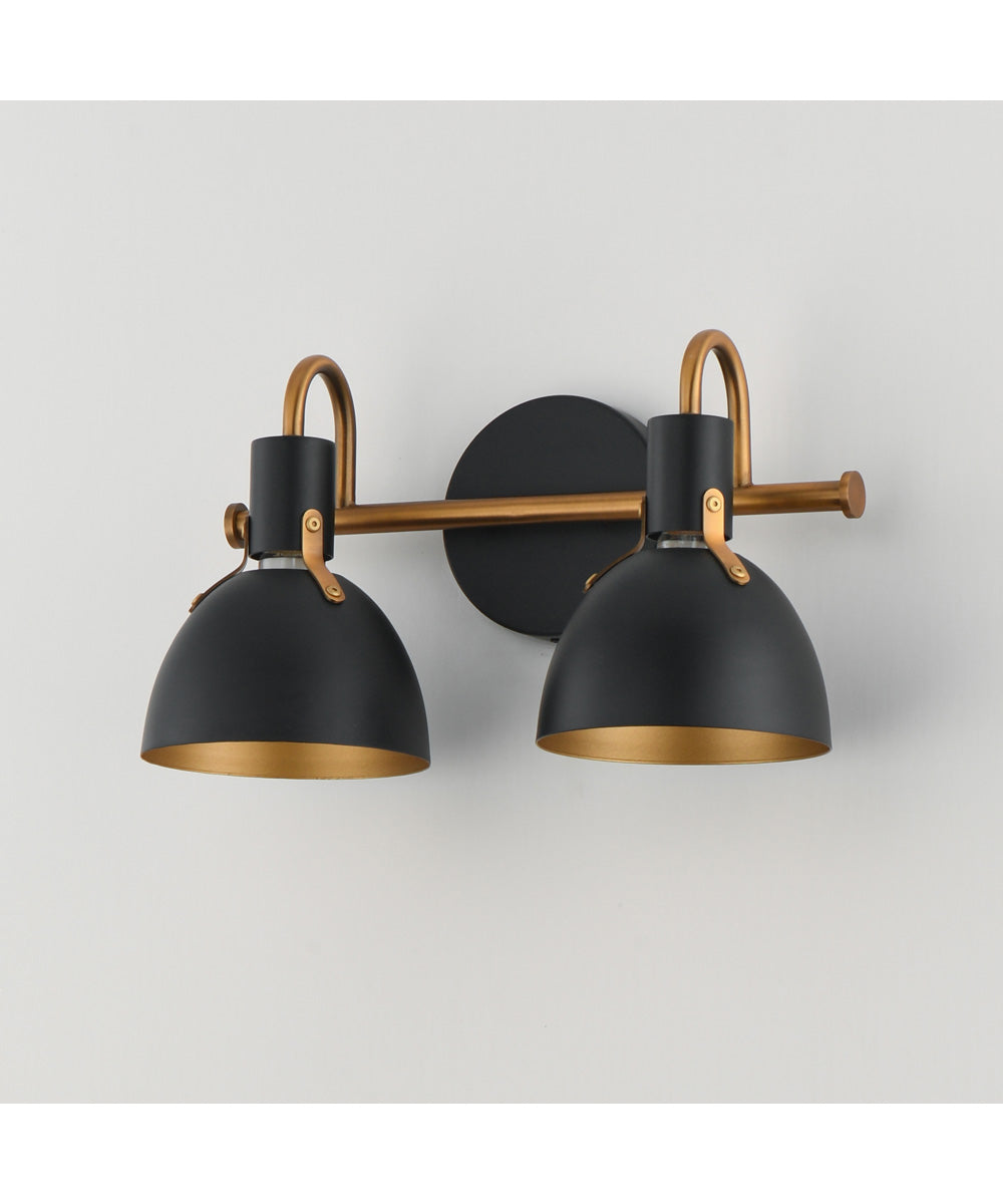Dusk 2-Light Wall Sconce Black / Antique Brass