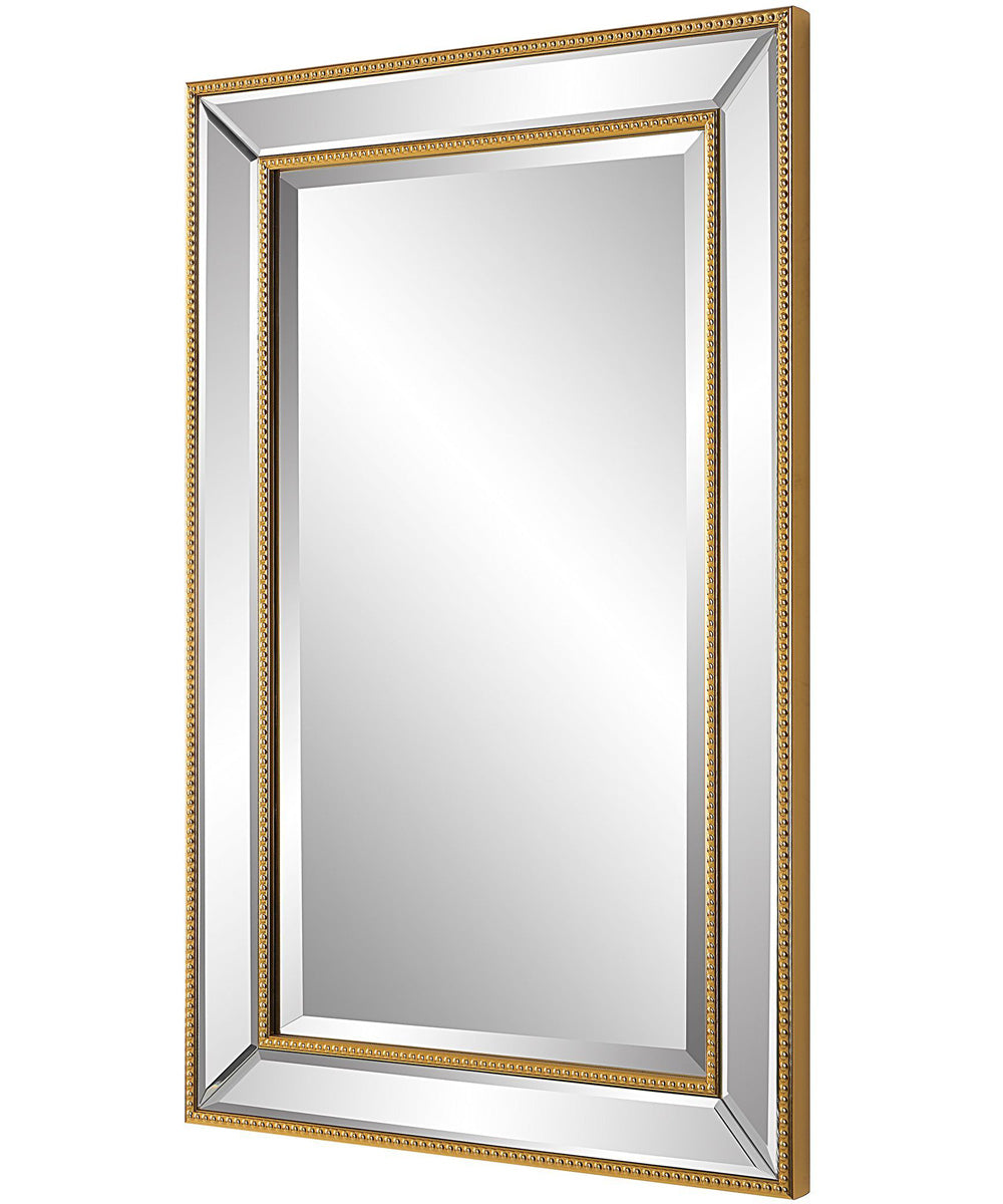 20x32" Wall Mirror Beveled with Gold Beading