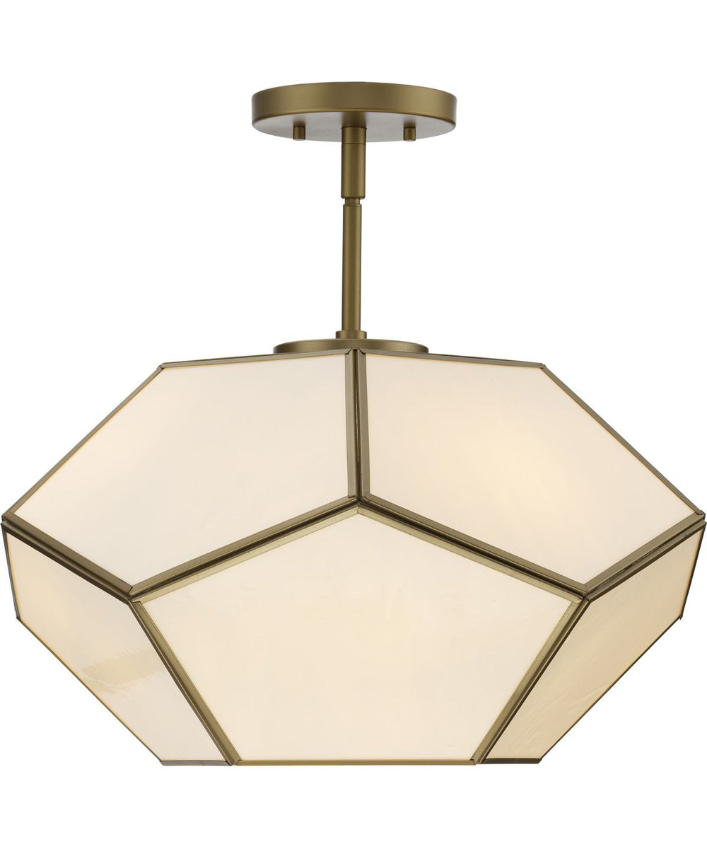 Latham 18 in. 3-Light Flush Mount Vintage Gold
