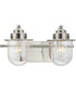 Northlake 2-Light Clear Glass Transitional Bath Light Brushed Nickel