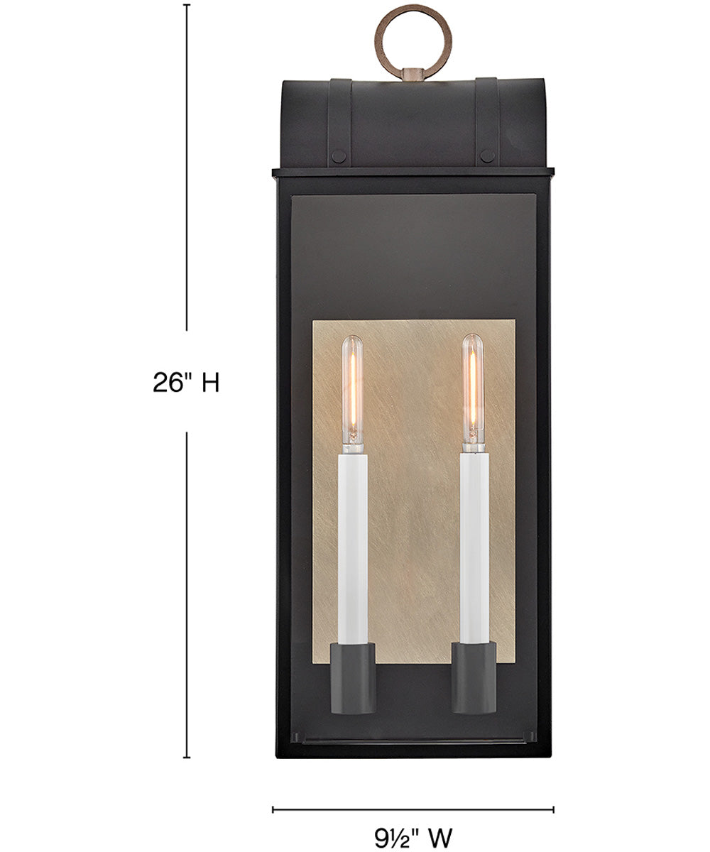 Campbell 2-Light Large Wall Mount Lantern in Black