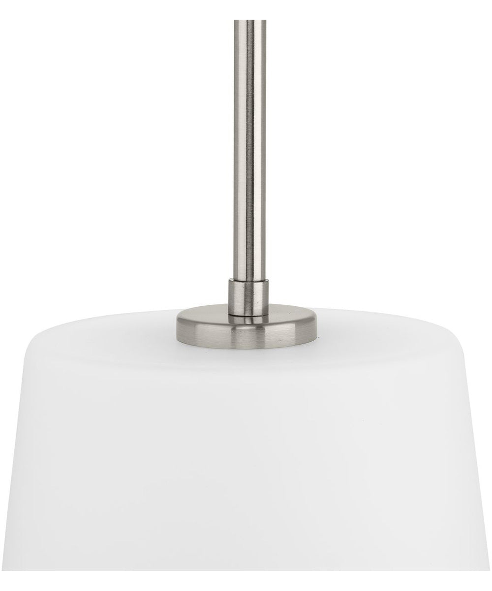 Clarion 1-Light Etched White Pendant P500429 Brushed Nickel